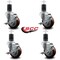 Service Caster 3.5'' Maroon Poly Swivel 1-5/8'' Expanding Stem Caster Set with Brake, 4PK SCC-EX20S3514-PPUB-MRN-TLB-158-4 - alternate 4